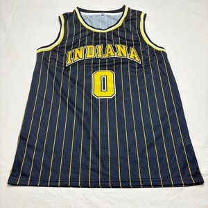 Indiana Pacers Tyrese Haliburton Pinstripe Basketball Jersey Men’s Small